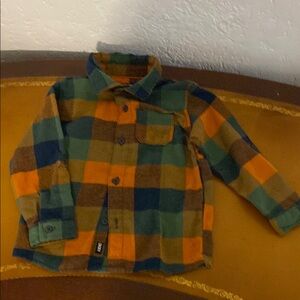 DKNY Kids Plaid Shirt - Green, Orange, Brown